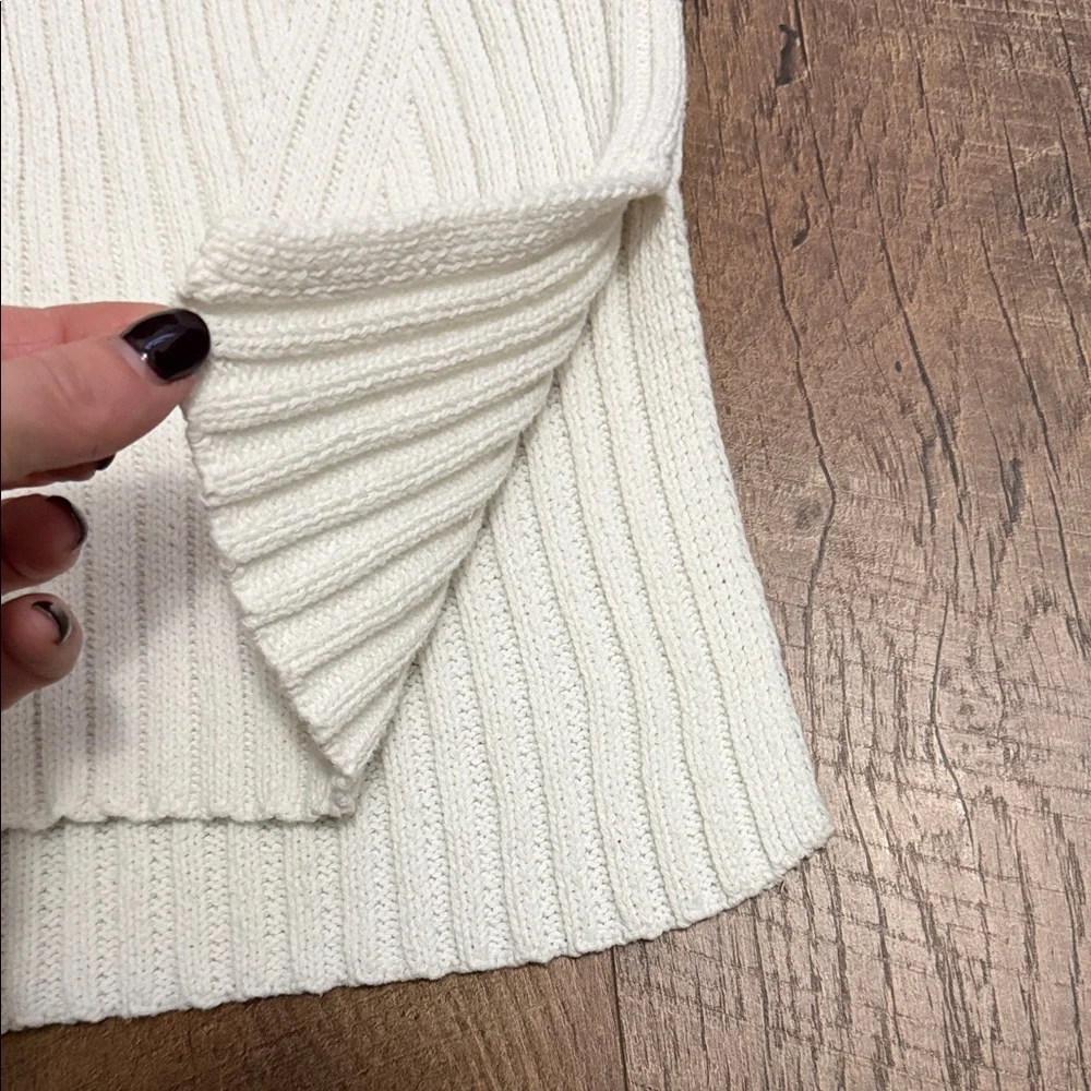 Zara Cream Ribbed Knit Tank Top - Picture 5 of 7